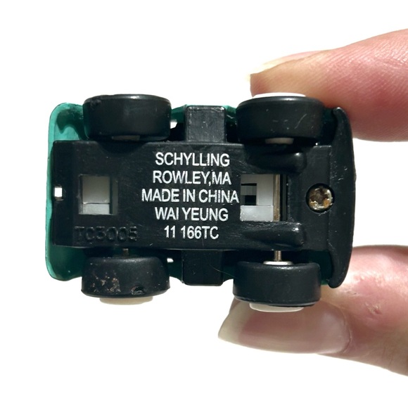 Schylling Miniature Die Cast Model Toy Cars Green Black Cyan Blue Van Pull Back - Picture 8 of 16